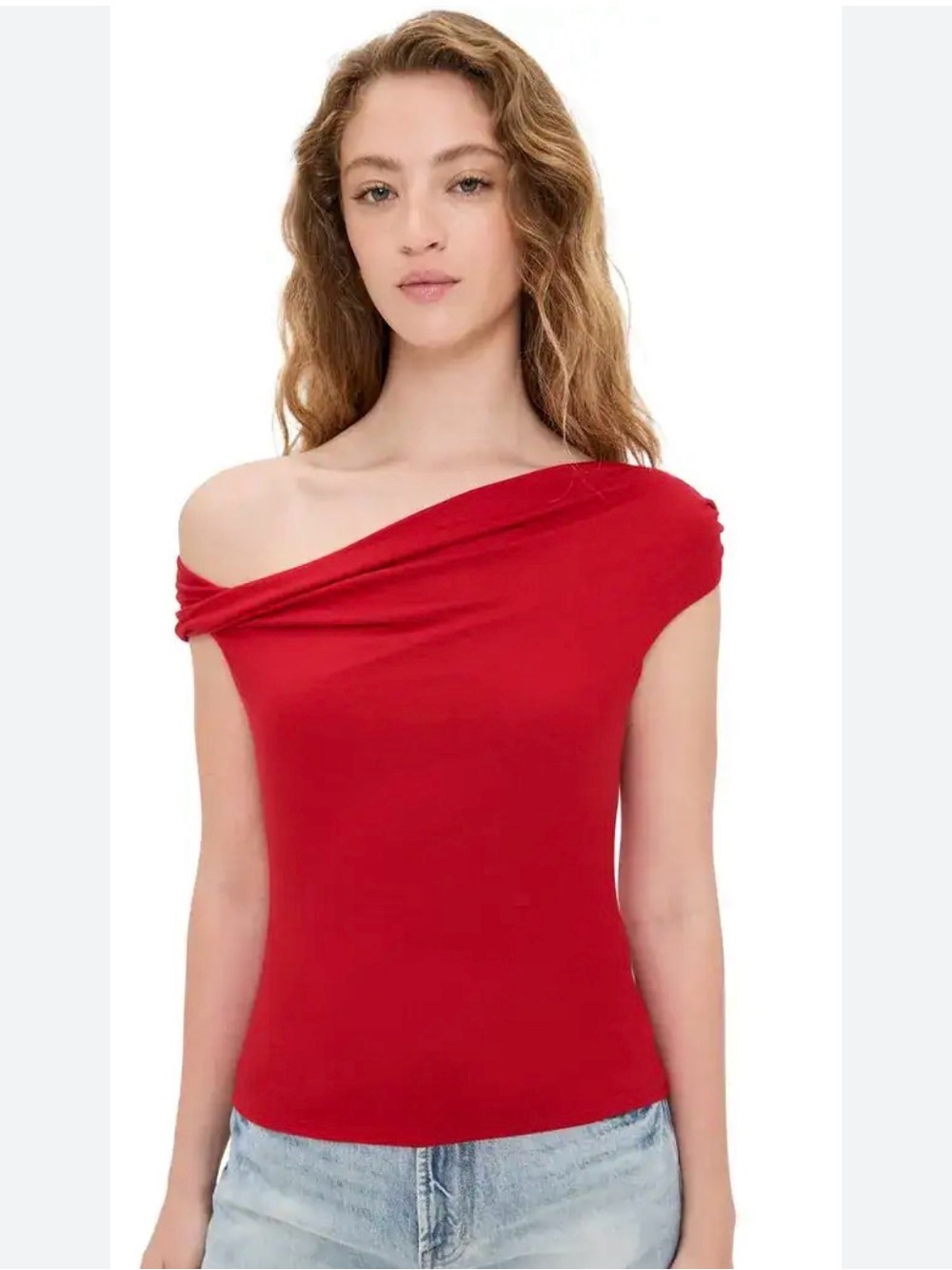 Reformation Cello Knit Top in Lipstick Red XS